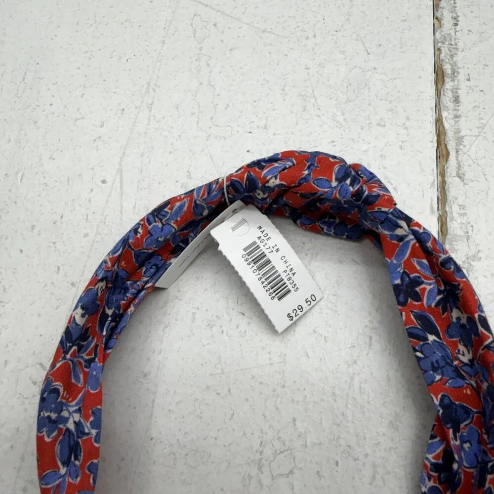 Crewcuts Headband Girls One Size Red Floral Knot Padded Fabric Hair Accessory